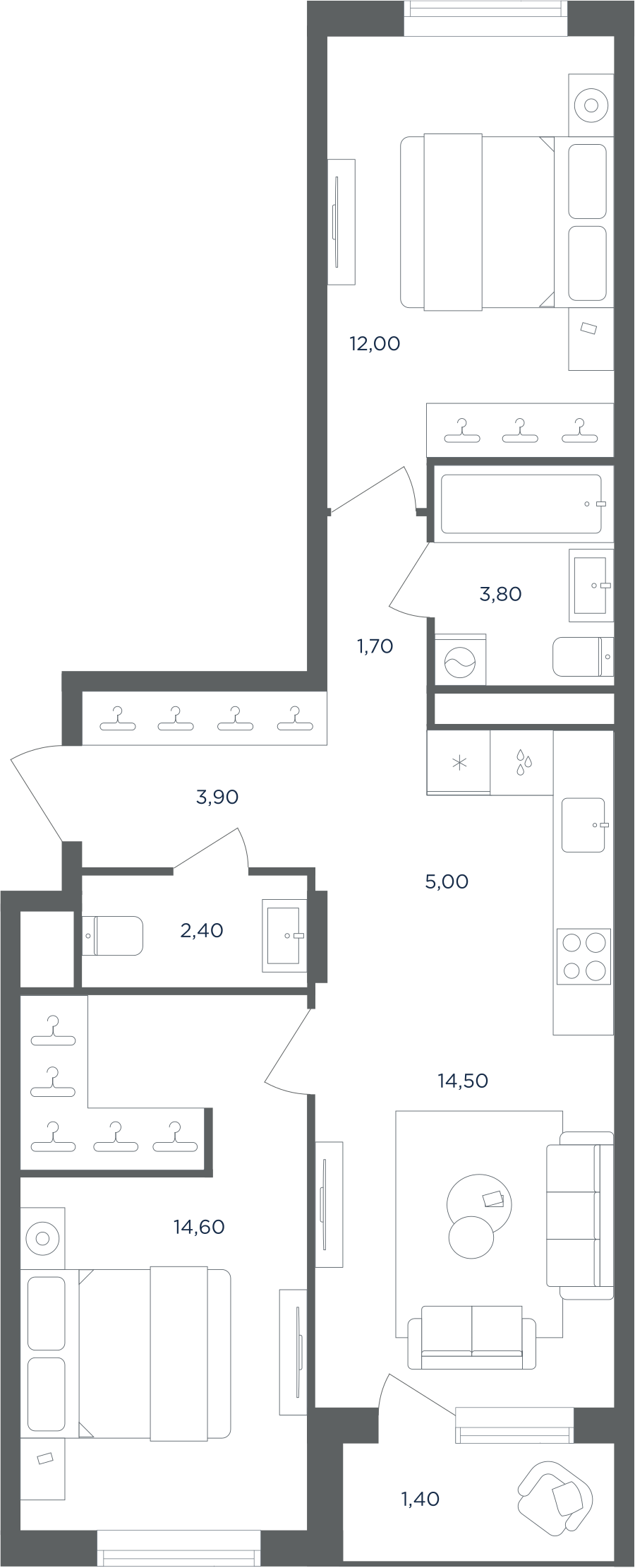 3х-комнатная квартира в ЖК Равновесие