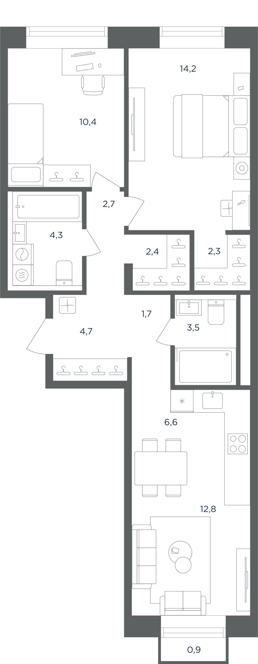 3х-комнатная квартира в ЖК Равновесие