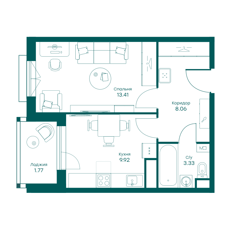 1-комнатная квартира в ЖК Равновесие