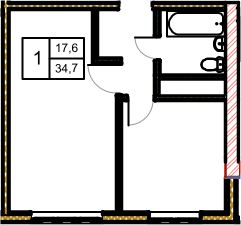 1-комнатная квартира в ЖК Новое Замитино