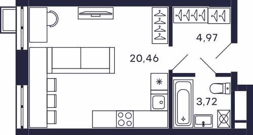 Квартира-студия в ЖК Квартал «Тетрис»