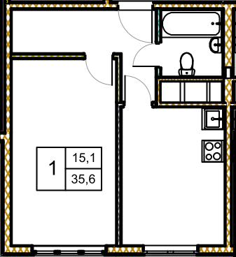 1-комнатная квартира в ЖК Новое Замитино