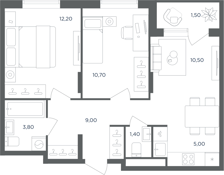 3х-комнатная квартира в ЖК Равновесие