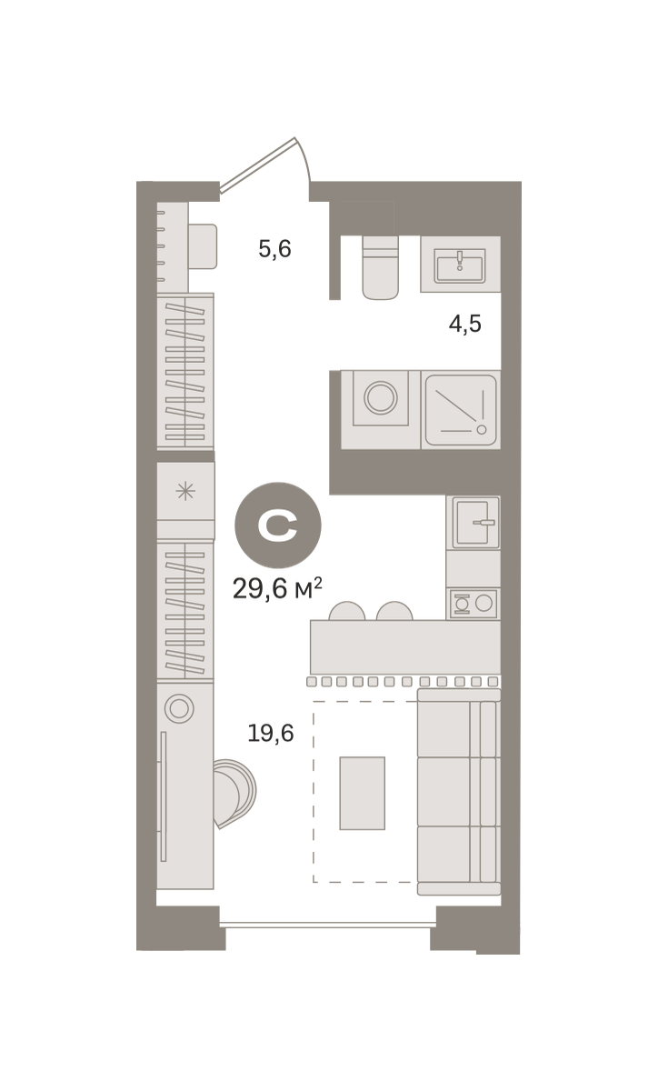 Квартира-студия в ЖК Квартал МОНС