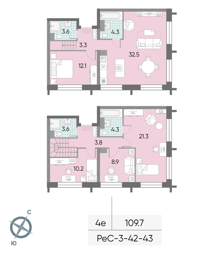4х-комнатная квартира в ЖК Зиларт