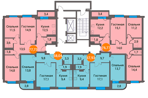 3х-комнатная квартира в ЖК Зеленый город