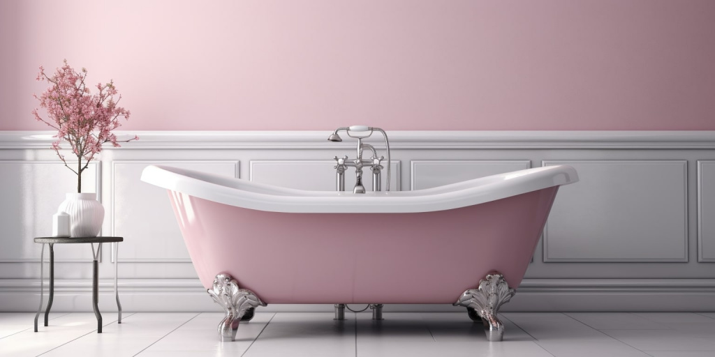 Цвет пыльной розы в интерьере: ванная